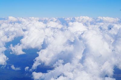 Aerial view of clouds in blue sky