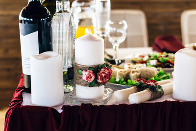 Close-up of tea served on table