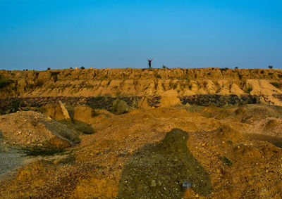 Scenic view of landscape against clear sky