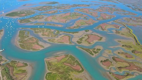 High angle view of river