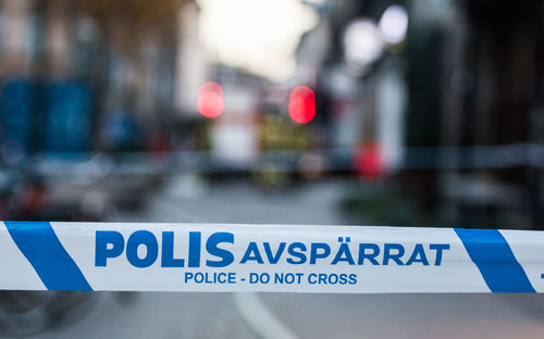 Close-up of road sign
