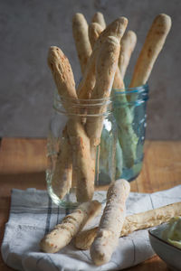 Close-up of food on table