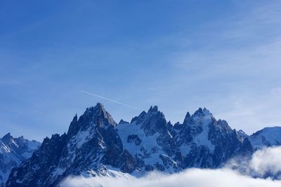 Scenic view of snowcapped mountains against sky chamonix 