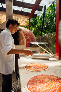 Man preparing food