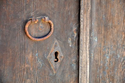 Close-up of old door knocker