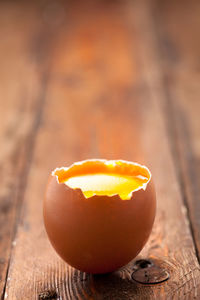 Close-up of orange slice on table
