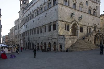 Group of people in front of building