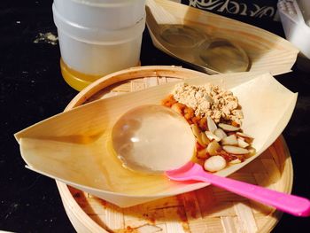 Close-up of food on table