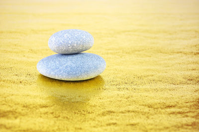 Close-up of stack of pebbles