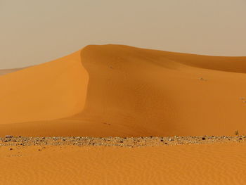 Scenic view of desert against clear sky