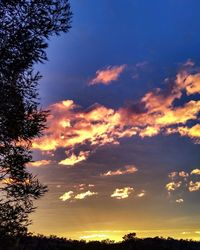 Low angle view of sky at sunset