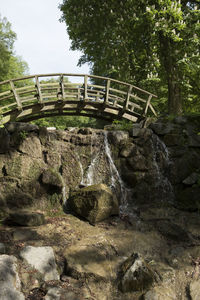 Water flowing through rocks
