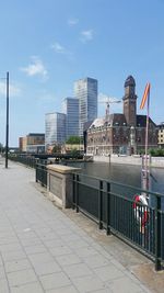 Road along buildings