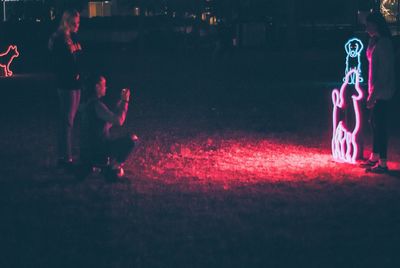 Group of people at night