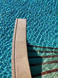 Blue water in a swimming pool