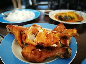 Close-up of food on table