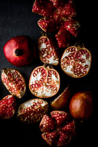 High angle view of fruits on table