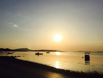 Scenic view of sunset over sea