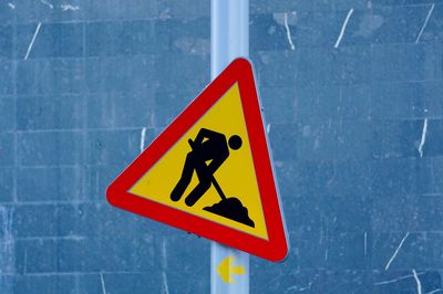 Close-up of road sign