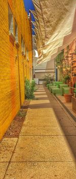 Narrow alley along buildings