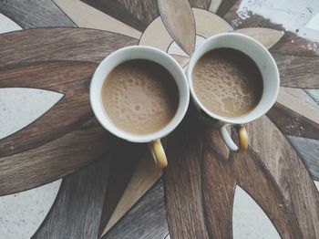 Directly above shot of coffee on table