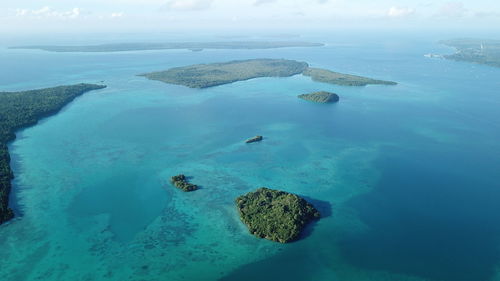 Aerial view of sea against sky