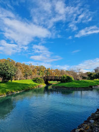 Scenic view of river against sky