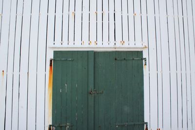 Closed door of building