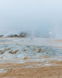 Scenic view of sea against sky geysir iceland 