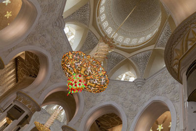 Low angle view of ornate ceiling in building