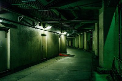 Empty illuminated corridor