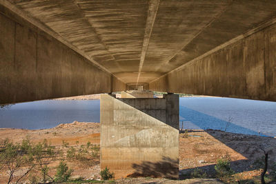 High angle view of bridge over road