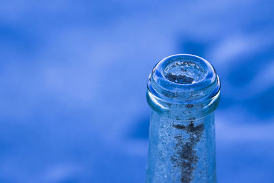 Close-up of metal against blue background