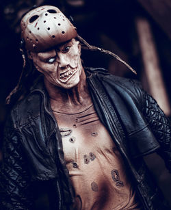 Portrait of man wearing mask