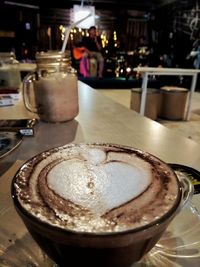 Close-up of coffee on table in restaurant