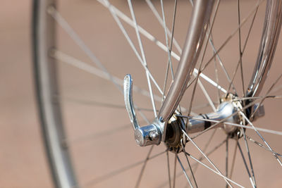 Close-up of bicycle wheel