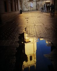 Shadow of building in city