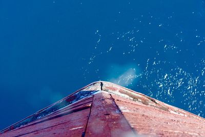 Close-up of water against blue sky