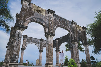 Low angle view of historical building