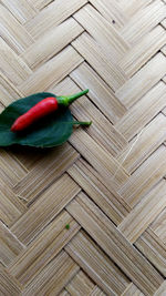 High angle view of vegetables on table