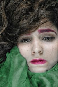 Close-up portrait of woman with make-up