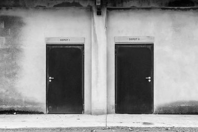 Closed door of building