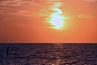 Scenic view of sea at sunset