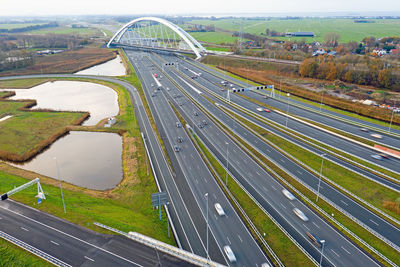 Aerial from junction muiderberg in the netherlands