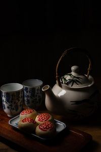 Tea cup on table