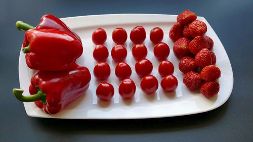 High angle view of dessert in plate on table