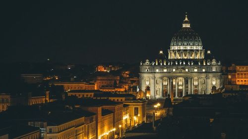 City lit up at night