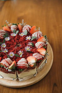 Close-up of cake on table