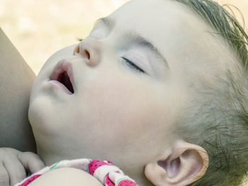 Close-up of baby sleeping