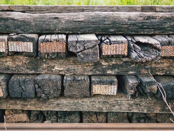 Close-up of old wooden wall